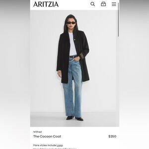 Aritzia Cocoon Coat size Small black